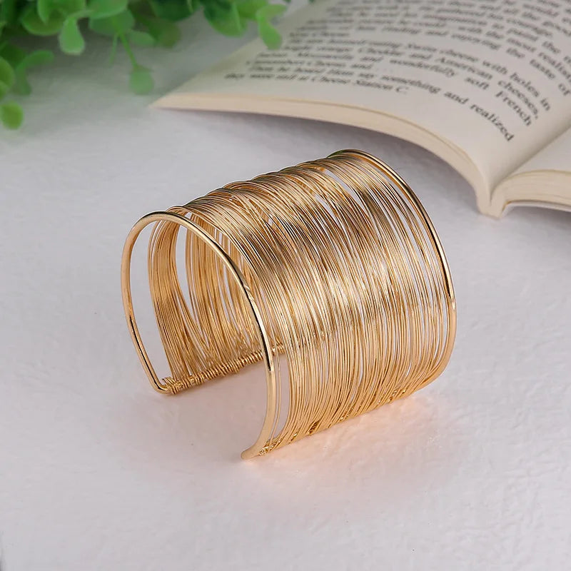 Layered Wire Cuff Bangle