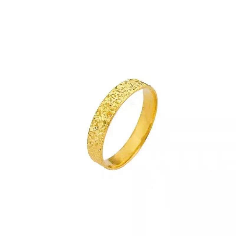 Star-Cut Textured Gold-Tone Band Ring