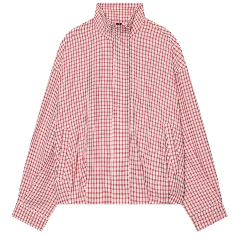 Cropped Gingham Check Shacket