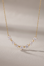DropIQ seven-stone mixed-cut crystal bar necklace in gold